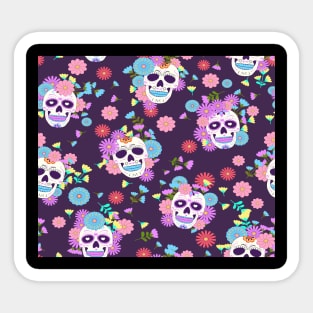 Floral Sugar Skulls Sticker